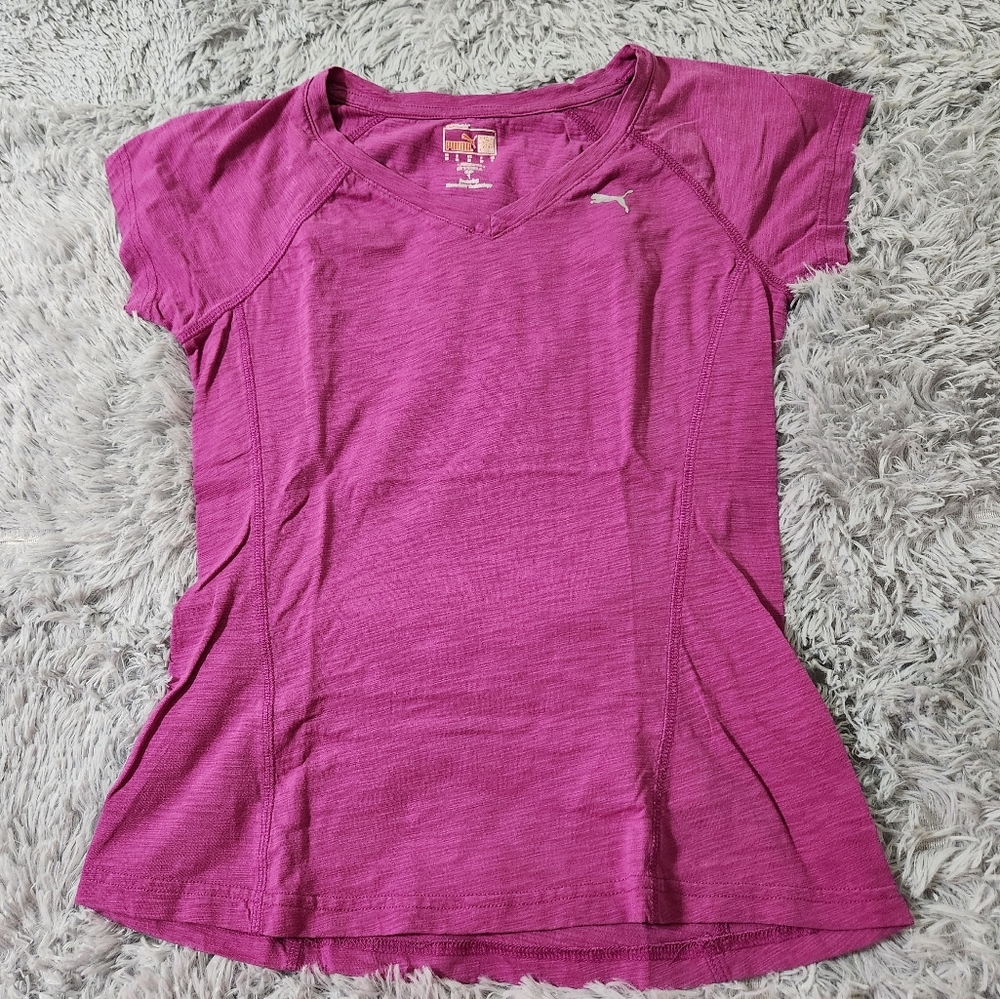Puma Purple Short Sleeve Crewneck Small Logo Shirt